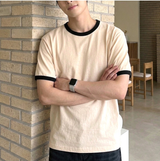 エッセンシャルスタンダード半袖リンガーTシャツ クリーム