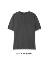 WAFFLE BUTTON OVERSIZED TEE (3C)