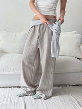 Natural sand stripe linen pants(2color)