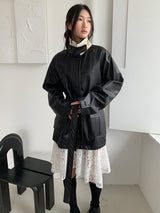 ガーメントコンビハーフレザージャケット (2C)