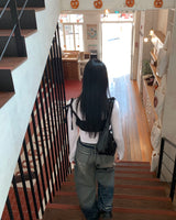 Bottom wave denim pants