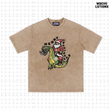 スネーキードラゴン, メリークリスマスデニムウォッシュTシャツ (Khaki)