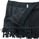 Arven Western Fringe Suede Metal Studded Mini Skirt (2 colors)