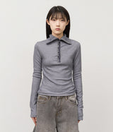 (W) Iron High Button Top