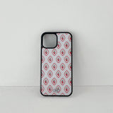 strawberry pattern glossy glass bumper case (white)