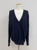 [wool50%] Danny Deep V-Neck Over Fit Knit