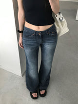 Summer Low-Rise Denim Bootcut Pants (2 colors)