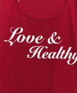 Love & Healthy ロゴノースリーブトップ Red