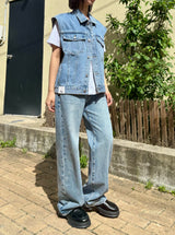 デニムストラップワイドパンツ code 18105