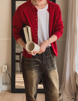 Flat Damage Knit Cardigan