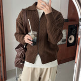 Premium] LMN フィッシャーケーブルカラージップアップニット (3 colors)