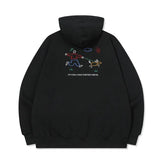 26FW★ライン ワーク エンブロイダード フード ジップアップ