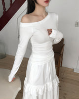 Tino Basic Unbalanced Shoulder Long Sleeve