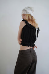Pure frill blouse_black