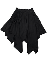 suede shirring draped skirt