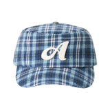 Aロゴ チェック ピルボックス キャップ (Blue Check)