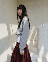 オフショルダー ラッフル トップ(GREY)