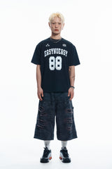 88 Football Short Sleeve T-Shirt - BLACK