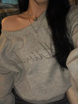 Gray Cubic Crop Sweatshirt