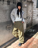 Monning String Two-Way Hooded Oversized Lightweight Puffer Jacket