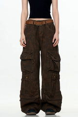 Distressed Camo Cargo Pants