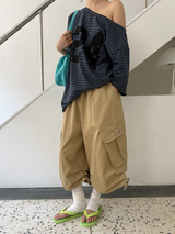 cotton banding bermuda pants