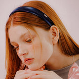 シンプルシャイニーヘアバンド (NAVY)