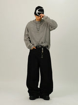 PA Buckle Adjuster Wide Denim Pants
