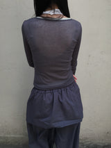 Peach see-through layered T-shirt (11c)