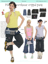 BETWEENANDxOliwa Original low-waist, slightly flared multi-pocket cropped pants for women – casual work pants for summer use