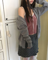 ヌリリボンレースリブベルベットタンクトップ