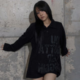 BACK CROSS OVER FIT COLLAR TEE (BLACK) F25ZB021