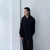 Deep Black Vertical Texture Shirt
