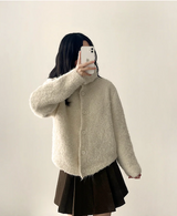 Hani cozy high neck button cardigan