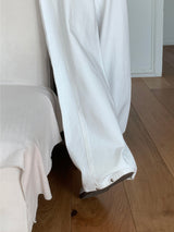 Fine X Strap Two-way Button Wide Long Pants