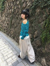 26SS★ [BAONHAUS] ポリティ カット バルーン ワイド パンツ