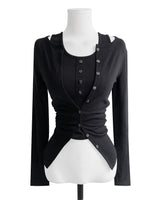 lenty button-up layered shirring CD + SV