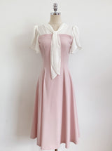26SS★ Michelle Tie Color Matching Tulip Flare Long One Piece