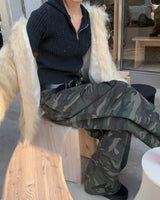 (Unisex) Camo pintuck pants