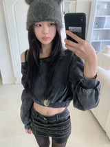 メローアンゴラキャッツテイルニットビーニー