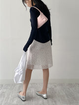 Melo Flower Chiffon Midi Skirt