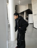 No.1541 boucle fur hood JK