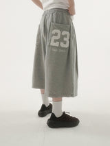 Bold 23embroidery bermuda sweat pants -3C