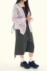 Maron check shirt hoodie