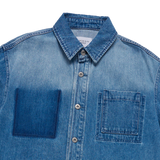 25SS オーバーサイズウォッシングデニム半袖シャツ ブルー