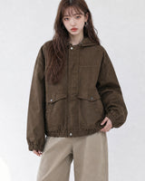 (UNISEX) Over Cotton Hooded Jacket