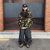 Oversized Camo Sherpa Zip-Up