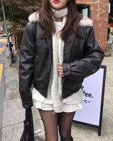 カティリアルラクーンファーレザージャケット