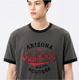エッセンシャルスタンダード半袖リンガーTシャツアリゾナ チャコール