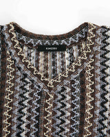 V neck knit Vest _ BROWN